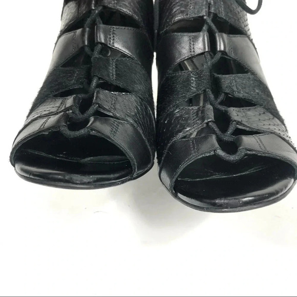 Kenneth Cole Calf Hair Lace Up Open Wedges Booties - Picture 8 of 8